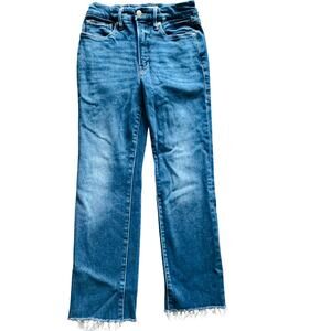 Good American Jeans  Blue Frayed Hem Indigo025, Size 4/27 GST731T Womens